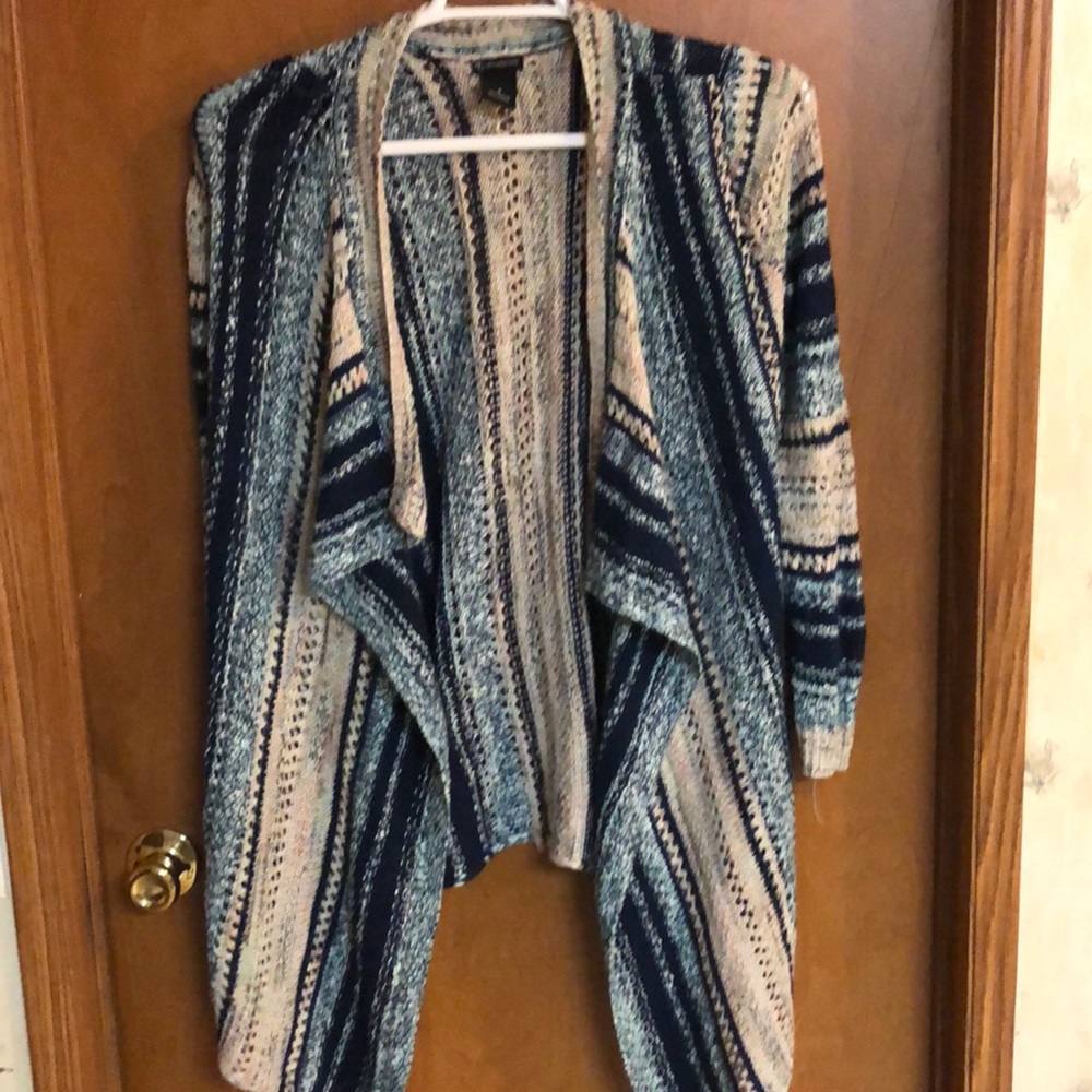 New Directions Navy/pink open cardigan - Small